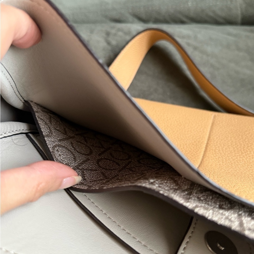 Calvin Klein Tan and Gray Crossbody Bag with Pouch - Picture 7 of 8